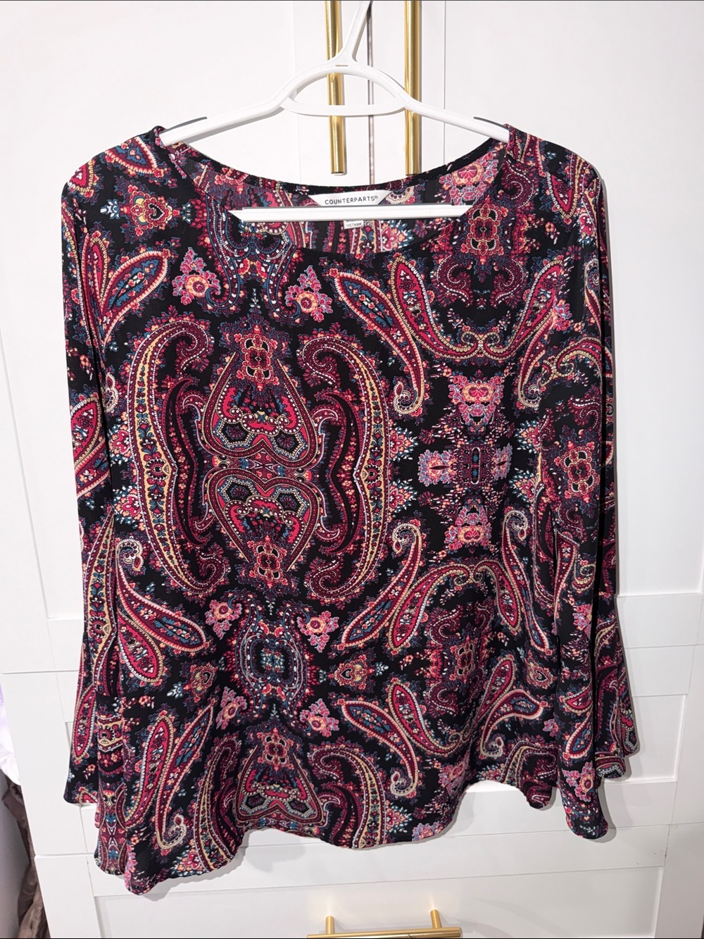 Counterparts Black Paisley Tunic with Pink Accents